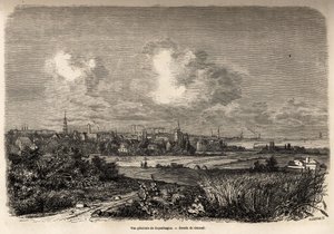 General view of Copenhagen, illustration for J.M. Dargaud