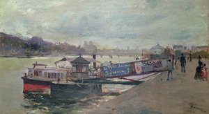 Harbour Scene, 19th Century by Jacques Guiaud
