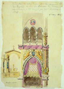 Project for the Decoration of Notre Dame for the Baptism of the Duc de Bordeaux by Jacques Ignace Hittorff