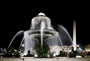 View of the Fountain Made by Jacques Ignace Hittorff and the Obelisk of Place de la Concorde in Paris