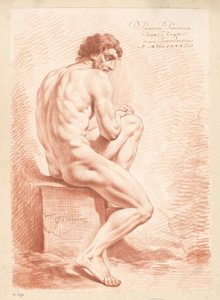 Seated Male Nude, Seen from the Back (1st Prize 1783) by Jacques Kuyper