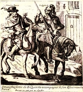 Don Quixote on Rossinante, Accompanied by Sancho Panza on His Donkey Grison, c. 1640 (illustration) by Jacques Lagniet