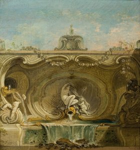 Fountain Design: Naiad and Putto, c. 1740 by Jacques Lajoue de