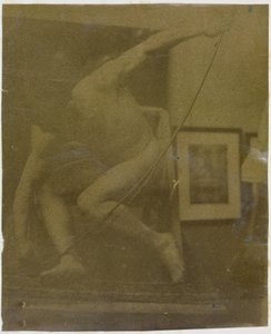 Study of a Male Nude Model, Crouching with a Bow in Hand, in the Studio of Jacques de Lalaing by Jacques Lalaing (attributed to)