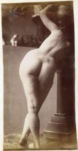 Study of a Female Nude Model, Seen from the Back, in the Studio of Jacques de Lalaing, Preliminary Study for Circular Fountain by Jacques Lalaing (attributed to)