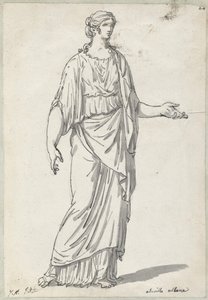 Classical Sculpture of a Woman with an Outstretched Arm by Jacques Louis David