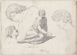 Dice-Thrower and Other Studies after Ancient Sculptures by Jacques Louis David