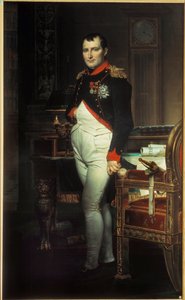 Portrait of Napoleon I (1769-1821) in his study at the Tuileries (1812) by Jacques Louis David