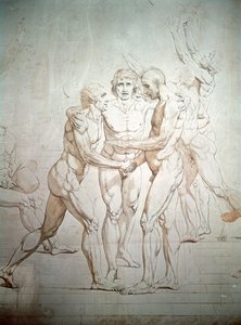 The Oath of the Tennis Court (unfinished, detail), 1791-1792 by Jacques Louis David