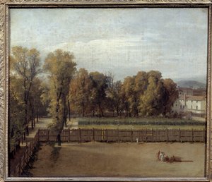 View of the Luxembourg Garden in Paris. Painting by Louis David. 1794 by Jacques Louis David