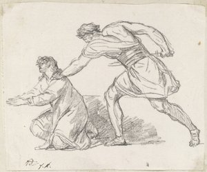Warrior Seizing a Kneeling Figure by Jacques Louis David
