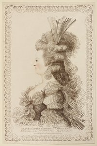 Calligraphic Portrait of Marie Antoinette, 1787 by Jacques Louis Petit