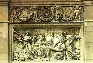Relief depicting an allegory of the signing of the Treaty of Presburg, 26th December 1805