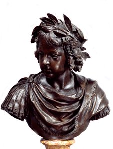Bust in bronze of Louis XIV (1638-1715) child said to the Roman by Jacques Sarazin