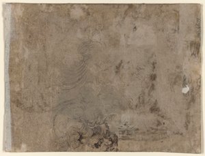 A Youth Seated at a Table (recto); Head of a Child with Curly Hair (verso) by Jacques de Gheyn II