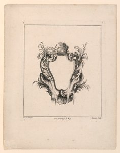 Escutcheon, from Recueil Nouveau de Differens Cartouche by Jacques de Lajoüe