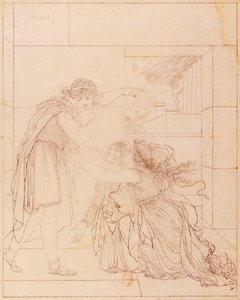 Andromaque at Feet of Pyrrhus, Illustration for Andromaque by Jean Racine by Jacques de Seve