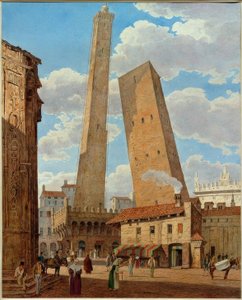 The Towers of Asinelli and Grisenda by Jakob Alt