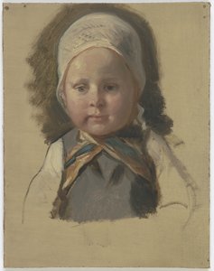 Small Child with White Bonnet by Jakob Becker