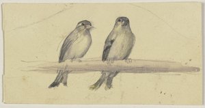 Two Birds on a Perch by Jakob Becker