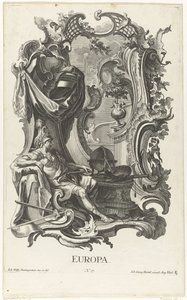 Rocaille with the Personification of Europe by Jakob Gottlieb Thelott