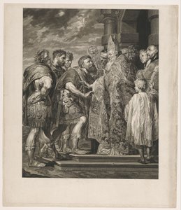 Saint Ambrose Denies Emperor Theodosius Entry to the Church in Milan by Jakob Matthias Schmutzer