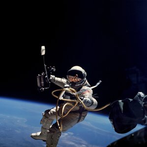 Ed White performs first U.S. spacewalk, 1965