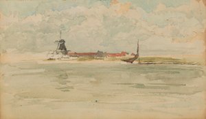 A Little Red Note - Dordrecht by James Abbott McNeill Whistler