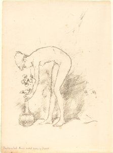 A Nude Model Arranging Flowers, c. 1892 by James Abbott McNeill Whistler