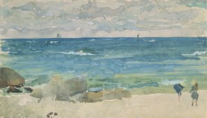 Beach Scene with Two Figures