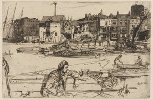 Black Lion Wharf, 1859 by James Abbott McNeill Whistler