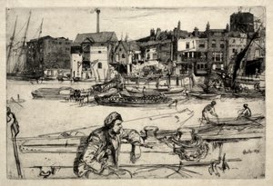 Black Lion Wharf, 1859 by James Abbott McNeill Whistler