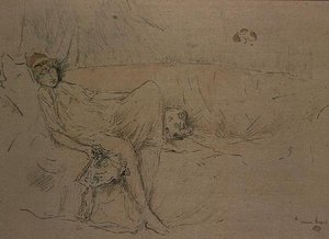 Draped figure reclining