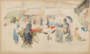 Flower Market: Dieppe, 1885