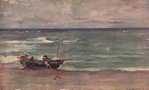 Harmony in Blue and Silver: Beaching The Boat, Etretat
