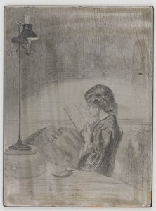 Reading by Lamplight by James Abbott McNeill Whistler