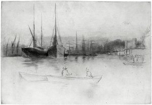 Steamboats off the Tower by James Abbott McNeill Whistler