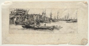 Thames Warehouse, 1859 by James Abbott McNeill Whistler