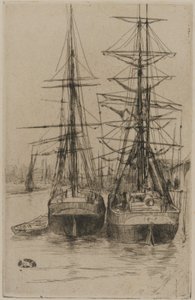 The Two Ships by James Abbott McNeill Whistler