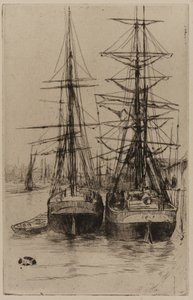 The Two Ships by James Abbott McNeill Whistler
