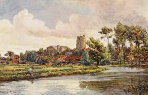 The Waveney at Beccles, with the Church of St Michael by James Aumonier