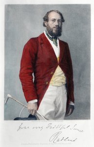 The 6th Duke of Rutland dressed for hunting, 1861
