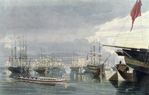 A View of the River, Shipping and Town of Calcutta, from near Smiths Dock, 1837, engraved by Robert Havell the Younger