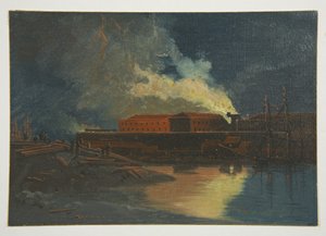 Bristol Riots: Burning of the New Gaol by James Baker Pyne