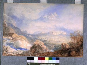 Valley Of The Rhone With The City And Citadel Of Sion, In Switzerland by James Baker Pyne