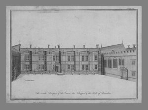 The inside prospect of the Court, the Chapel and the Hall of Beaulieu, 1786 by James Basire I