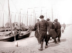 Men in traditional dress, Marken Island, Netherlands, 1898
