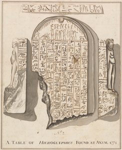 Table of Hieroglyphics Found at Axum by James Bruce
