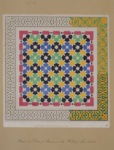 Mosaic in dado of recess in the Hall of Two Sisters, Alhambra, from 