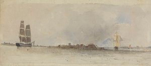 Coastal Scene with Shipping by James Chisholm Gooden